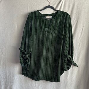 Michael Kors Green Geometric Blouse